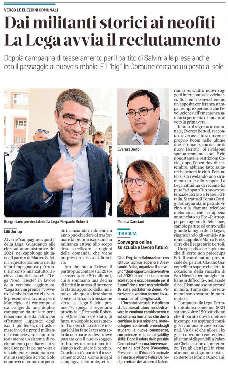 2021Trieste's tweet photo. Il reclutamento della Lega (con la suddivisione tra militanti e iscritti) con il nuovo simbolo.
Le riflessioni dell'assessore di Forza Italia Francesca De Santis. #trieste2021 https://t.co/izYtysD0Sh