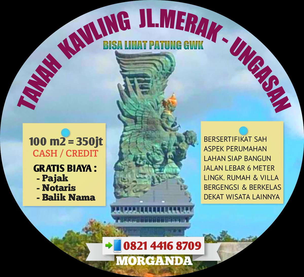 Jual Tanah Murah Di Ungasan Dekat Patung GWK...