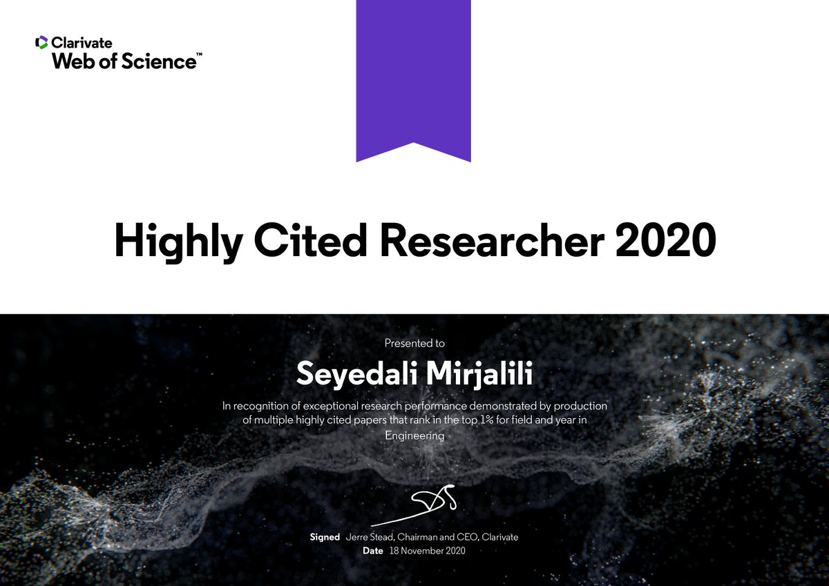 In the year of doom and gloom (2020), these gave me a good smile. I am humbled to be featured in two fields this year: Computer Science and Engineering 

I dedicate it to all my mentors and teachers over the years. Without you, this would have been impossible. 

#HighlyCited2020
