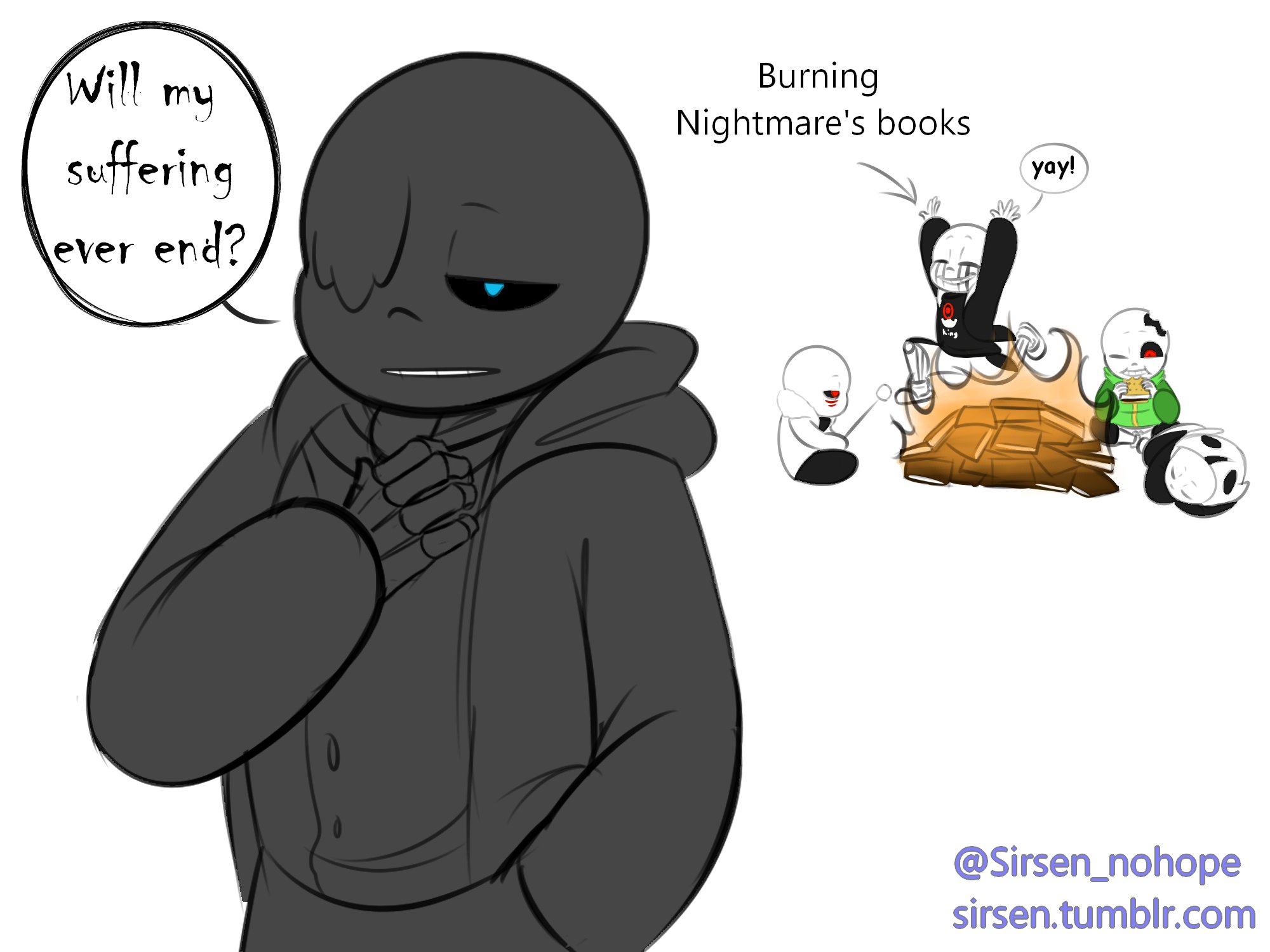 😔, Nightmare!Sans simp club because why not