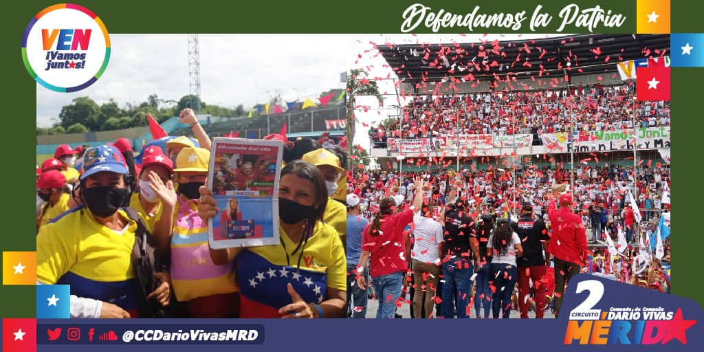 CCDarioVivasMRD's tweet photo. #MeridaConDiosdado 💛💙❤️ A casa llena el pueblo merideño recibió al capital y candidato de la Patria @dcabellor en El Vigía
"Un acto hermoso, lleno de pueblo...que demuestra la fuerza de todo un pueblo decidido a rescatar la Asamblea Nacional", @SuarezYeymi #VotoGarantiaDePaz https://t.co/NeYNAxsQOW