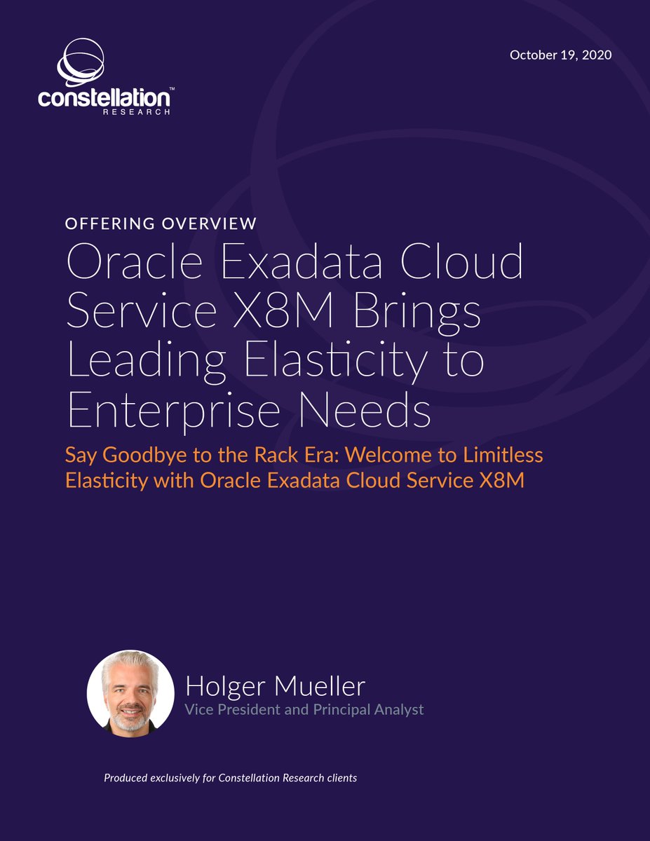 Research by <a href="/holgermu/">Holger Müller #EnterpriseAcceleration</a>: <a href="/Oracle/">Oracle</a> Exadata Cloud Service X8M Brings Leading Elasticity to Enterprise Needs bit.ly/2Hn0yze #Enterprise #Cloud #NextGenApps #FutureOfWork