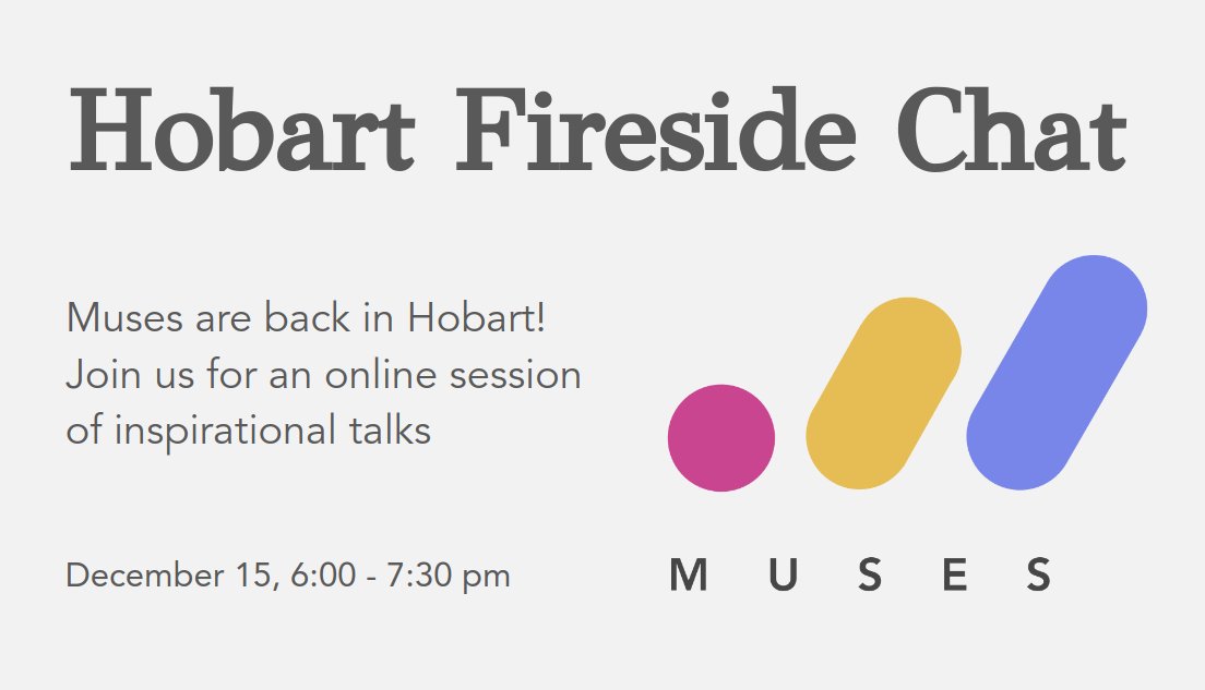 We are super excited to be back in Hobart!
While planning new workshops for the next year, we are closing Hobart 2020 chapter with a cosy online catch-up of inspirational talks.
Sign up for the event here: lnkd.in/gaPQjEZ.
