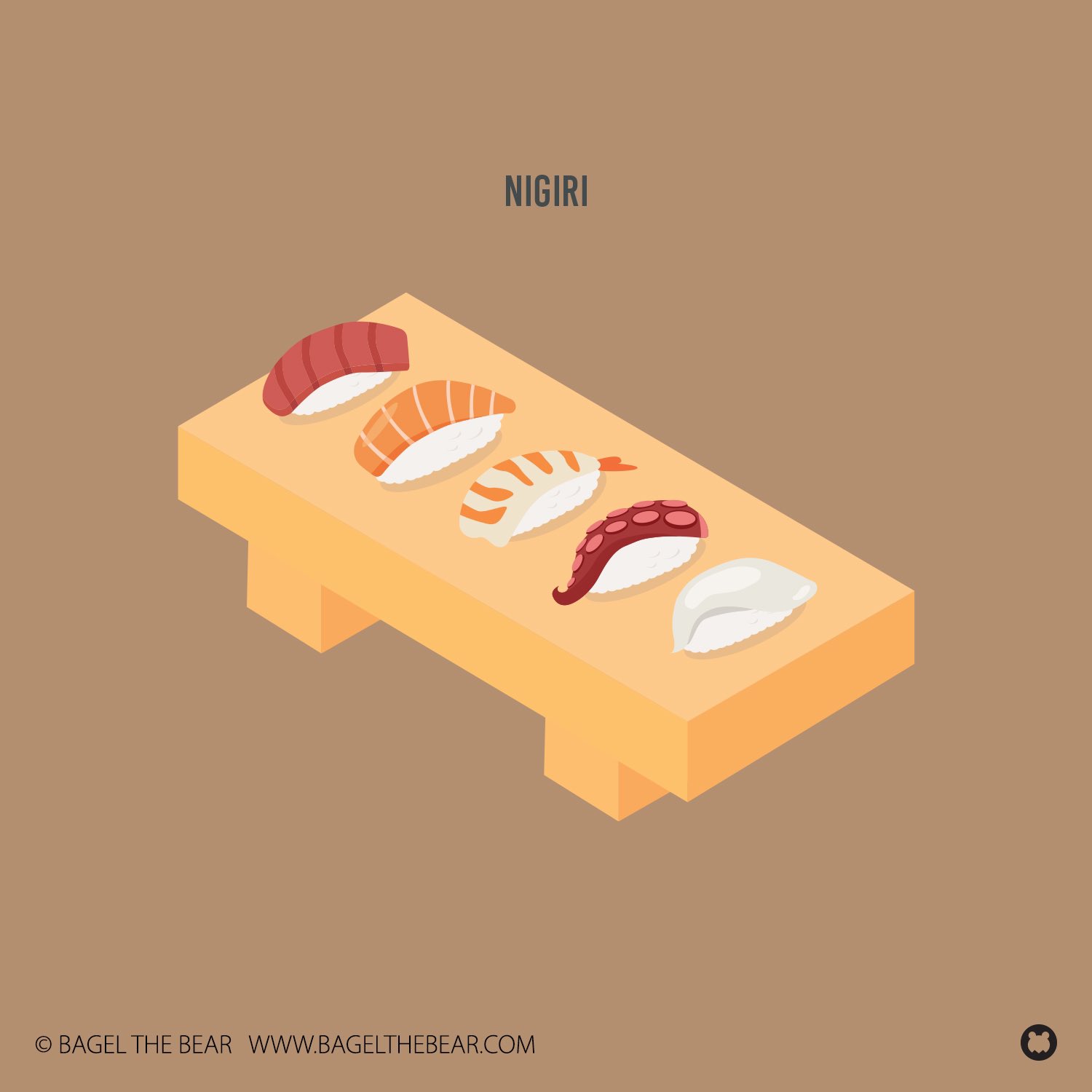 Bagel The Bear Sushi Vector Part Iii Nigiri Sushi Japanese Sushi Line Emojis Now On Sale Include A Variety Of Sushi Such As Nigiri Gunkan Maki Temaki And