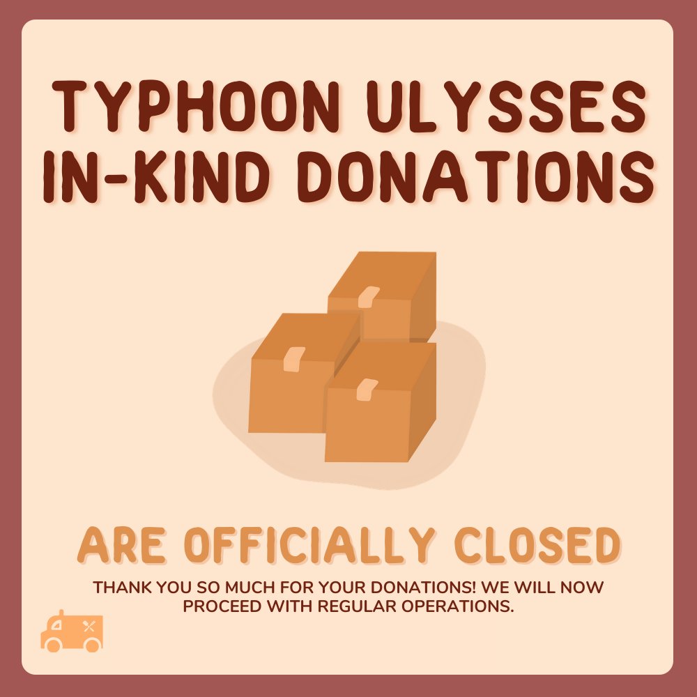 FLKitchenPH's tweet photo. ‼️ANNOUNCEMENT‼️

FK would like to announce that our Typhoon #UlyssesPH in-kind donation drive is now officially closed 🚪 We will continue to #FeedtheFight with the resumption of our regular operations! 🍽 https://t.co/FRowF6Ty1L