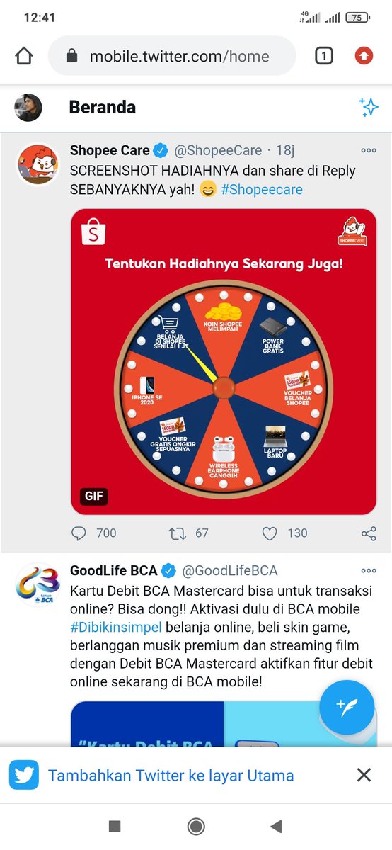 AwandCosta's tweet photo. @ShopeeCare Semoga hatiku demegerti,,, #Shopeecare https://t.co/48kX66GkNq