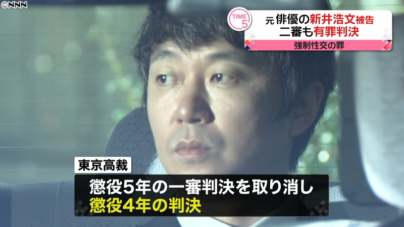 田中勝樹 Tanaka Katsuki 強制性交の罪に問われていた元俳優の新井浩文被告の控訴審で 東京高裁は懲役５年 の一審判決を取り消して懲役４年の判決を言い渡しました T Co 6vxzcuzir0