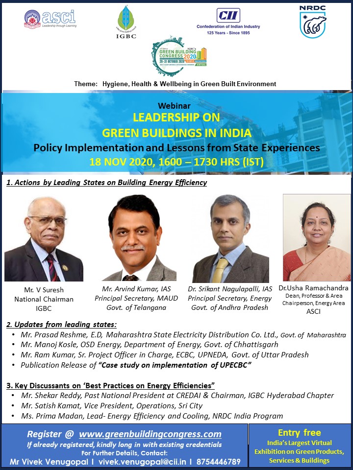 NRDC_India's tweet photo. 📢Webinar on “Policy Implementation & Lessons from State Experiences” for fast tracking the implementation of building energy codes in India,
🗓️18 Nov, 🕓4:00pm IST/5:30am EST by @NRDC_India @ASCIMEDIA @IGBConline
Register➡️ https://t.co/1OaMO38dvM
#GreenBuildingCongress2020 https://t.co/iPYSJfENZi