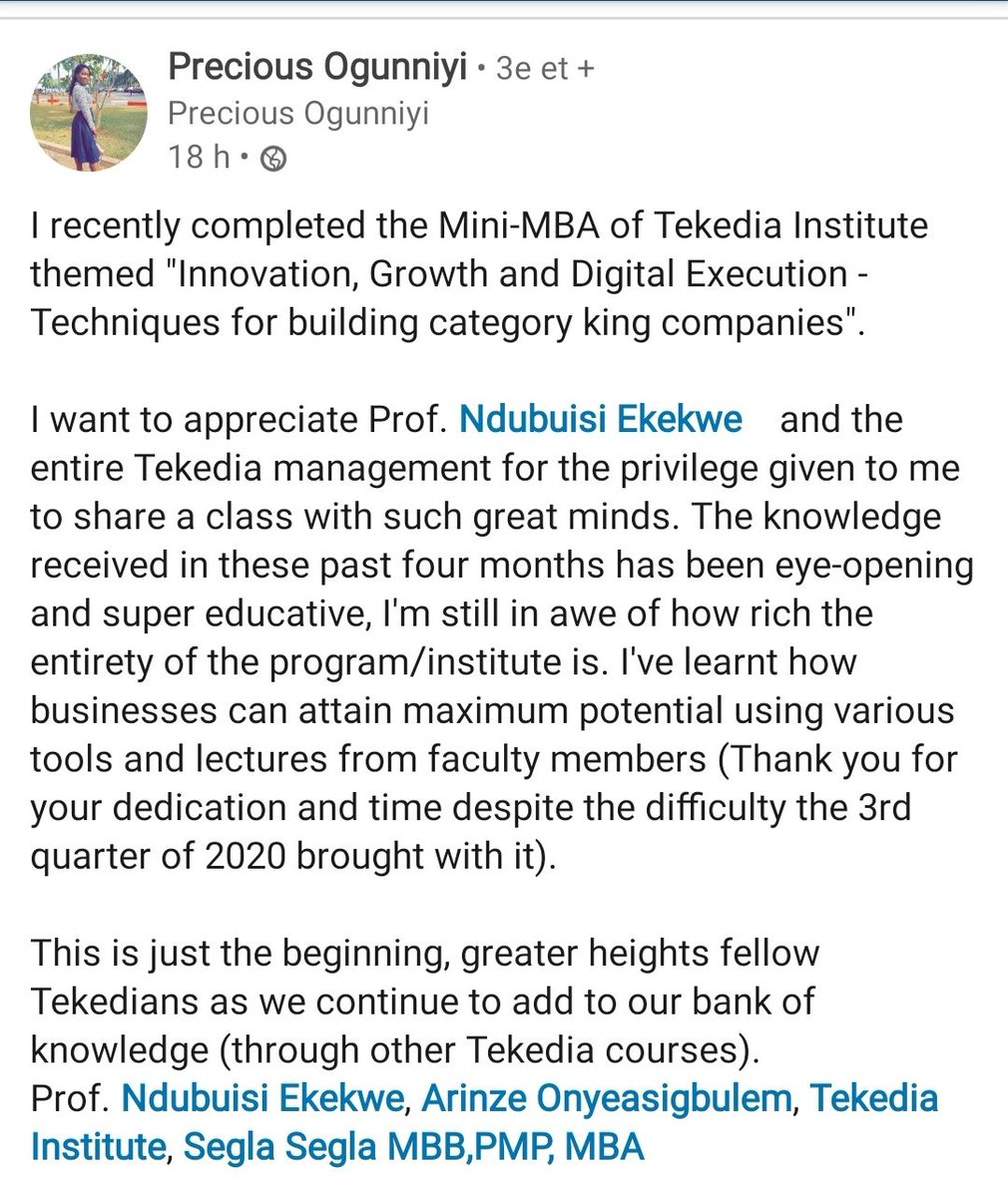 AmzillMgt's tweet photo. Mini MBA testimonies 🤩
Témoignages sur l'efficacité du Mini MBA🤩
#MiniMBATekedia https://t.co/sCLy7fcF1H