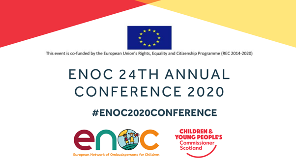 CYPCS's tweet photo. Here in Scotland we're about to get started with Day 2 of the 24th annual and 1st virtual conference of the European Network of Ombudspersons for Children 🏴󠁧󠁢󠁳󠁣󠁴󠁿💻

Use the hashtags #ENOC2020Conference and #PromotingCRIA to follow along on Twitter. https://t.co/SACjcnJHBA
