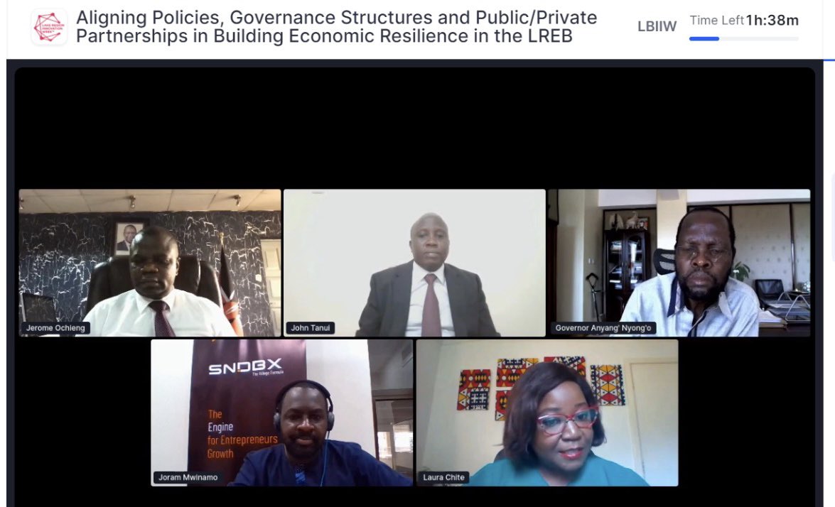 tanuijohn's tweet photo. A great conversation during the Lake Basin Innovation &amp; Investments Week, Theme: Aligning Policies, Governance Structures &amp; Public/Private Partnerships in Building Economic Resilience in the Lake Region. @jeroch1 @mucheru @AnyangNyongo @LakeHub @konzatech
#LakeBasinInnovationWeek https://t.co/cUw5gKuUDn