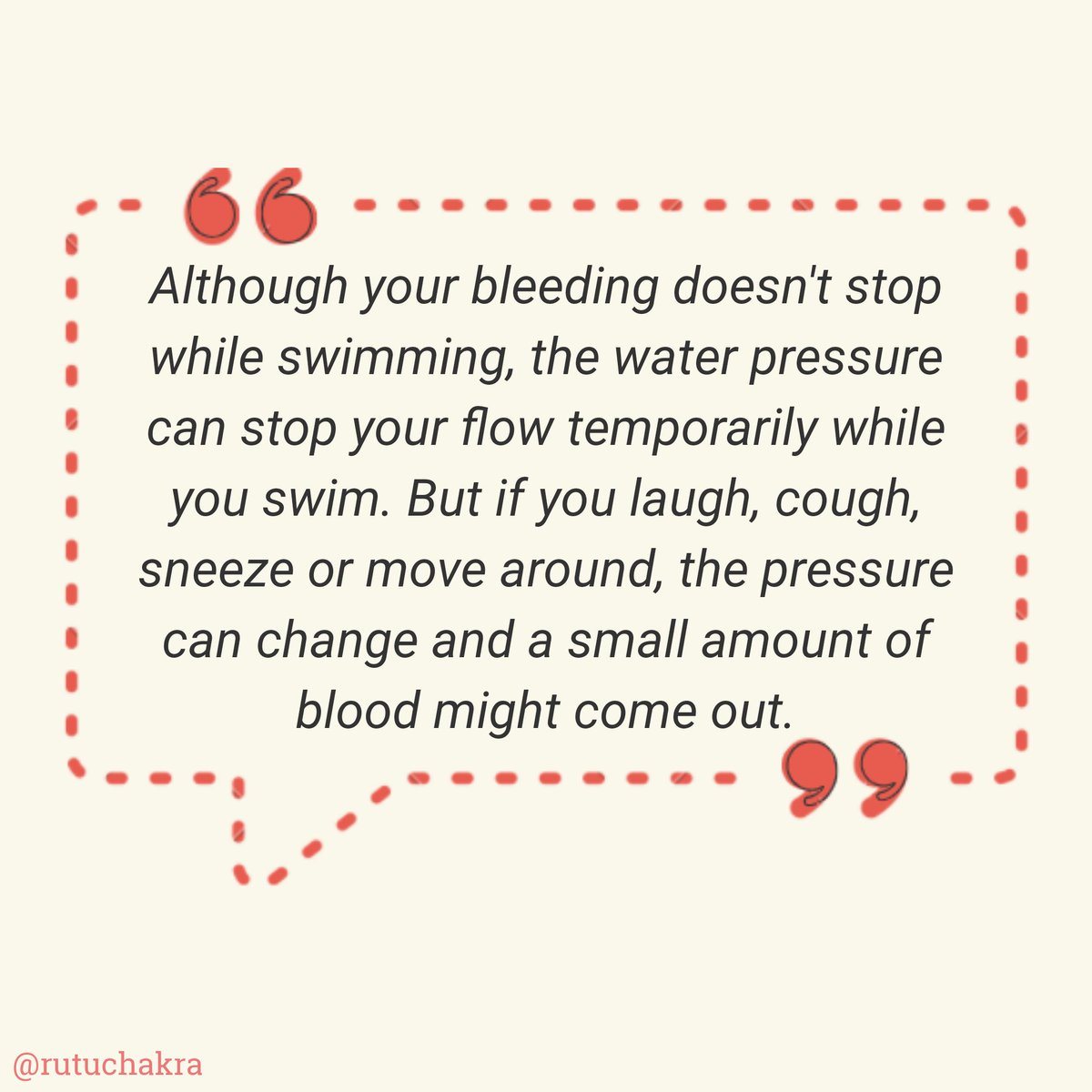 rutuchakra's tweet photo. did you know? swimming can stop your #period flow? 

#periods #menstruation #periodpositive #menstruationmatters #menstrualmyths #menstrualhealth #menstrualhygiene #ngo #change https://t.co/LMQQMroSyn