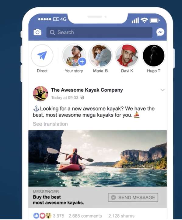cvstl24's tweet photo. Facebook Ads with CTA um per Messenger die Marke hinter der Anzeige zu kontaktieren ("Conversational Ad").
Eine spannende Option für Conversational Commerce..
(spotted on https://t.co/iQeCMqF5gj). Ähnlich der #Conversational Ad in den google Ergebnissen.. https://t.co/PTApvw9U4S