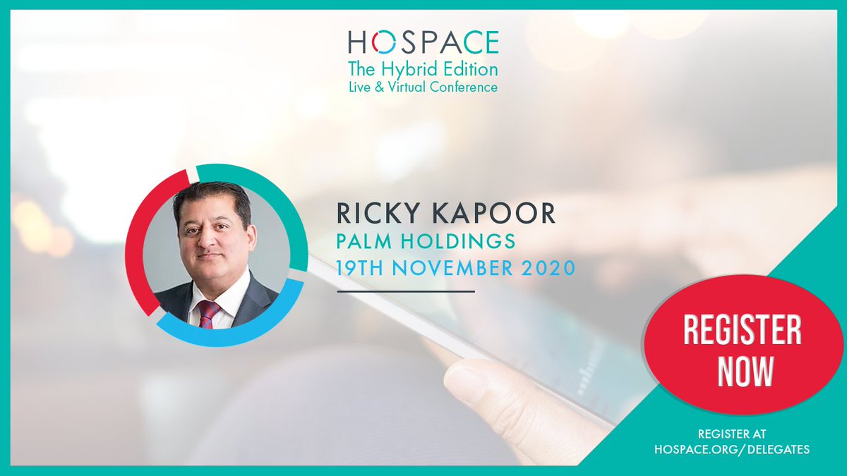 Our MD Ricky Kapoor will be talking about how COVID-19 has accelerated the adoption of certain technologies in the hospitality industry at this year's #HOSPACE2020 on Thursday. 

Register now: hospace.org

<a href="/HOSPAtweets/">HOSPA</a>