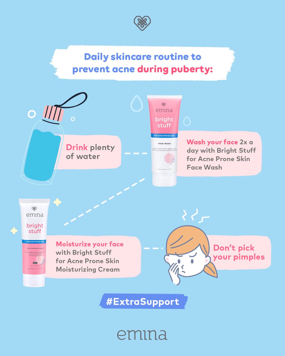 eminacosmetics's tweet image. Hi, girls! Bright Stuff for Acne Prone Skin siap menemani kamu di masa puberty sebagai #ExtraSupport 🥰

Reply tweet ini dengan sticker/gif yang menggambarkan puberty kamu dong!

#eminacosmetics #beautyisfun #borntobeloved