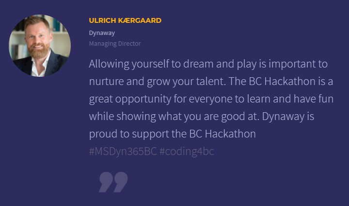 myNAVblog's tweet photo. Meet #coding4BC #MSDyn365BC Sponsors! In @dynawaydotcom they focus on talents. Check why they think it is good for your team to join the hackathon. We start tomorrow! https://t.co/iyLc2z8S0S