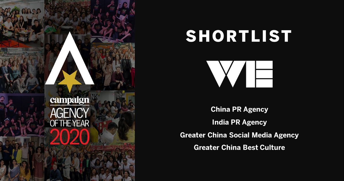 WEcomms's tweet photo. We are delighted that our @AvianWE and #WERedBridge teams were shortlisted for @CampaignAsia’s Agency of the Year awards. Best of luck to our #WEAPAC team!
#WECelebrate #WeAreWE #CampaignAOY #AOY27 https://t.co/9eqg5zqayN