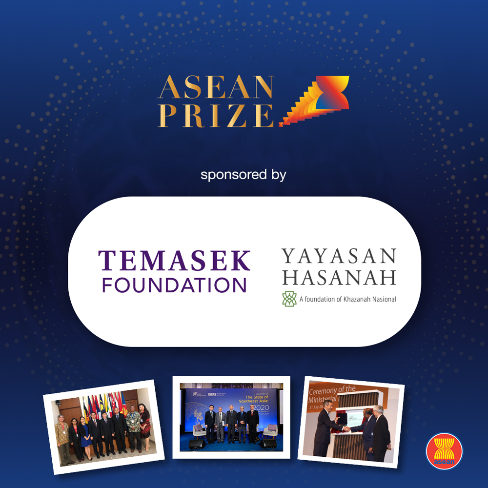 ASEAN's tweet photo. At #ASEANSummit37, ASEAN officially named ASC @ISEAS of Singapore as the #ASEANPrize 2020 Recipient.
As sponsors, @Temasek and @YayasanHasanah would present US$ 20,000 prize-money as a tribute to ISEAS' outstanding dedication in championing ASEAN Community spirit. https://t.co/P0amxmP9bq