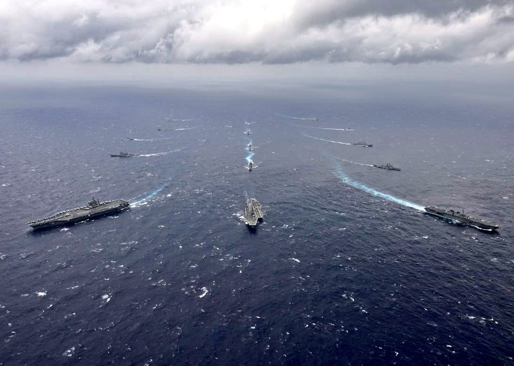 Defence_Nation's tweet photo. The 2nd Phase of Annual #Malabar2020 Naval Exercise between ๐ฎ๐ณ๐ฏ๐ต๐ฆ๐บ๐บ๐ธ will be conducted from today till 20th Nov in the Arabian Sea.
.
.
#MALABAR2020 #NavalExercise #indianNavy #usnavy #japannavy #AustralianNavy #megadrill #DefenceForNation #IndianDefence https://t.co/DCVR2DQB0Y