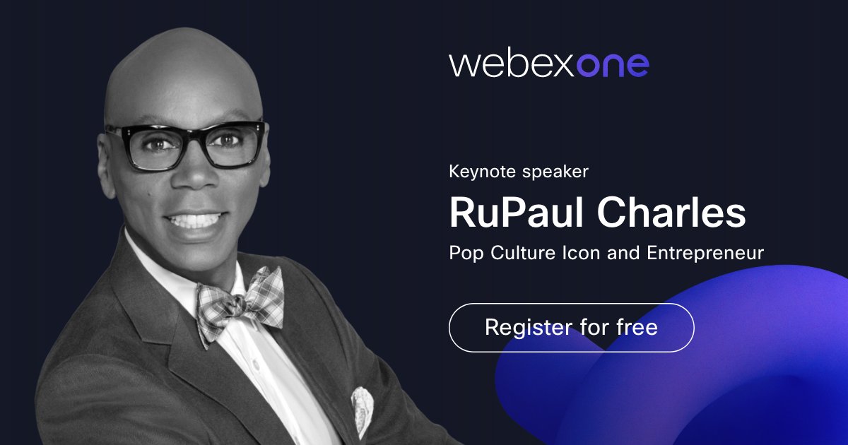 On Dec 8, it'll be my pleasure to sit down with entertainer, author, singer, actor (and face of Webex in 2000!) <a href="/RuPaul/">RuPaul</a> at #WebexOne. 

We'll chat about RuPaul’s amazing journey towards an inclusive future for all! Be sure to register. 

webex.com/webexone.html