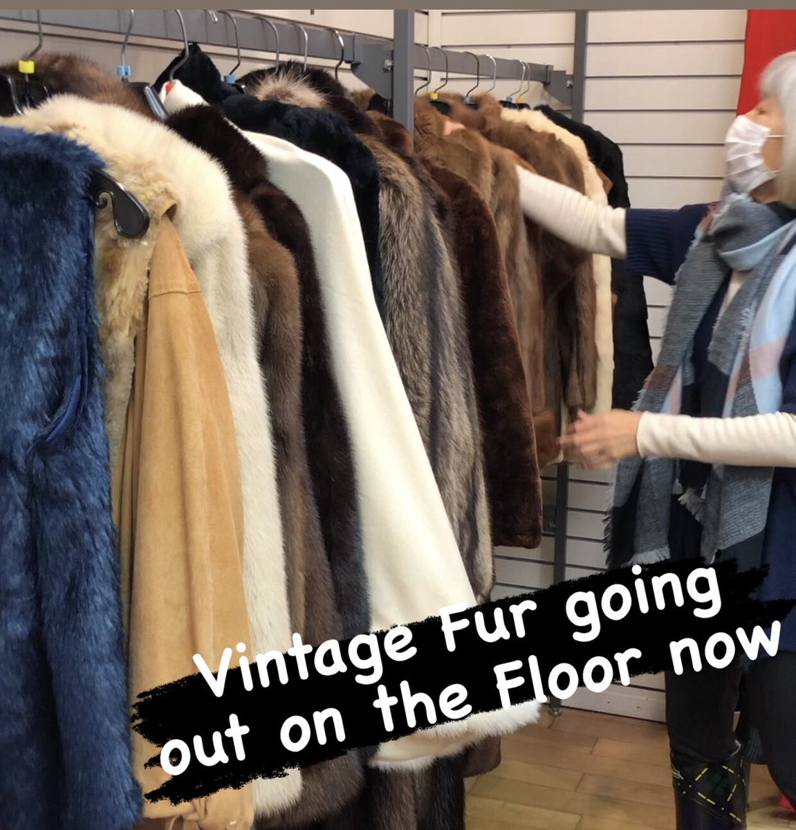We’re ready for winter. Fabulous FUR going on the floor now! #reuse #repurpose #recyclefur #vintagefur #vintagevancouver #vancouverthrift