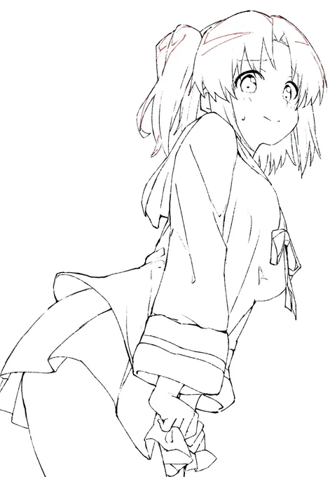 特に変化なし #皆さん線画と塗った後を見せてください 