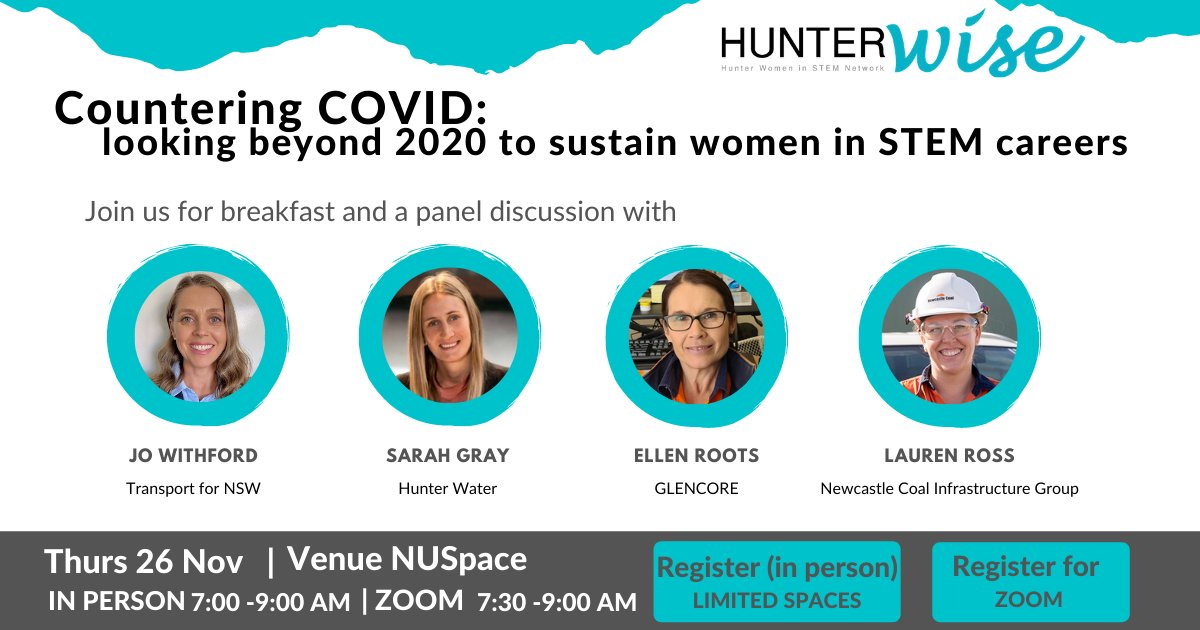 Hear from our #hunterindustrypanel about the impact of COVID-19 and how industry is working to sustain #womeninSTEM RSVP bit.ly/32ttwoU (IN🙋)or RSVP bit.ly/3koA8v7 (zoom💻)