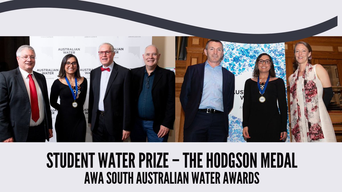 Last week I was awarded the Hodgson Medal at the @AustralianWater South Australian Water Awards. A wonderful recognition of hard work during my #PhD. Feeling humbled, honoured and proud. Thanks to @ecms_uofa and my dream team of supervisors! #phdlife #water #Award #womeninwater