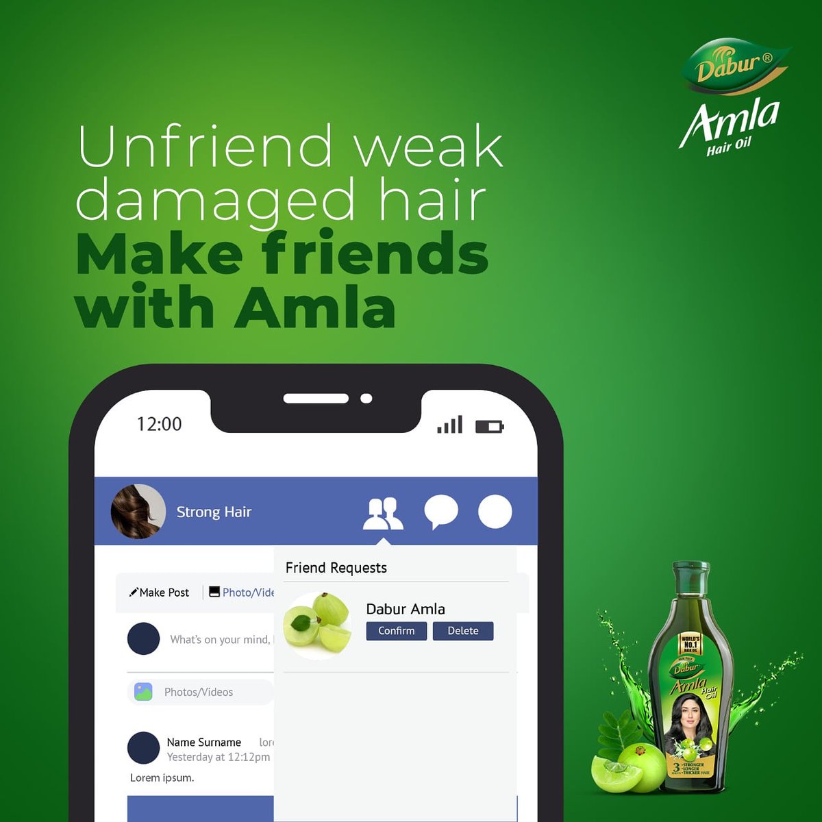 Amla nourishes your hair and helps make hair strong. That makes Amla your hair’s best friend. On National Unfriend Day, get rid of weak and damaged hair and use Dabur Amla Hair Oil.

#DaburAmlaHairOil #UnfriendDay #DaburAmlaKiMazbooti #LongHair #StrongHair #hairgoals