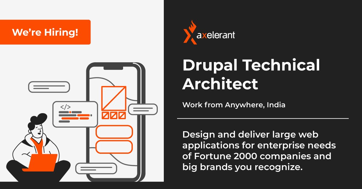 axelerant's tweet image. #WeAreHiring

Here&apos;s your chance to pivot into becoming a thought leader: bit.ly/2UvOrDo 💪 

Come join us as a #Drupal #TechnicalArchitect and you stand a chance of progressing to a Director role within five years! 🤩

#DrupalJobs #RemoteJobs #Hiring #JobSearch