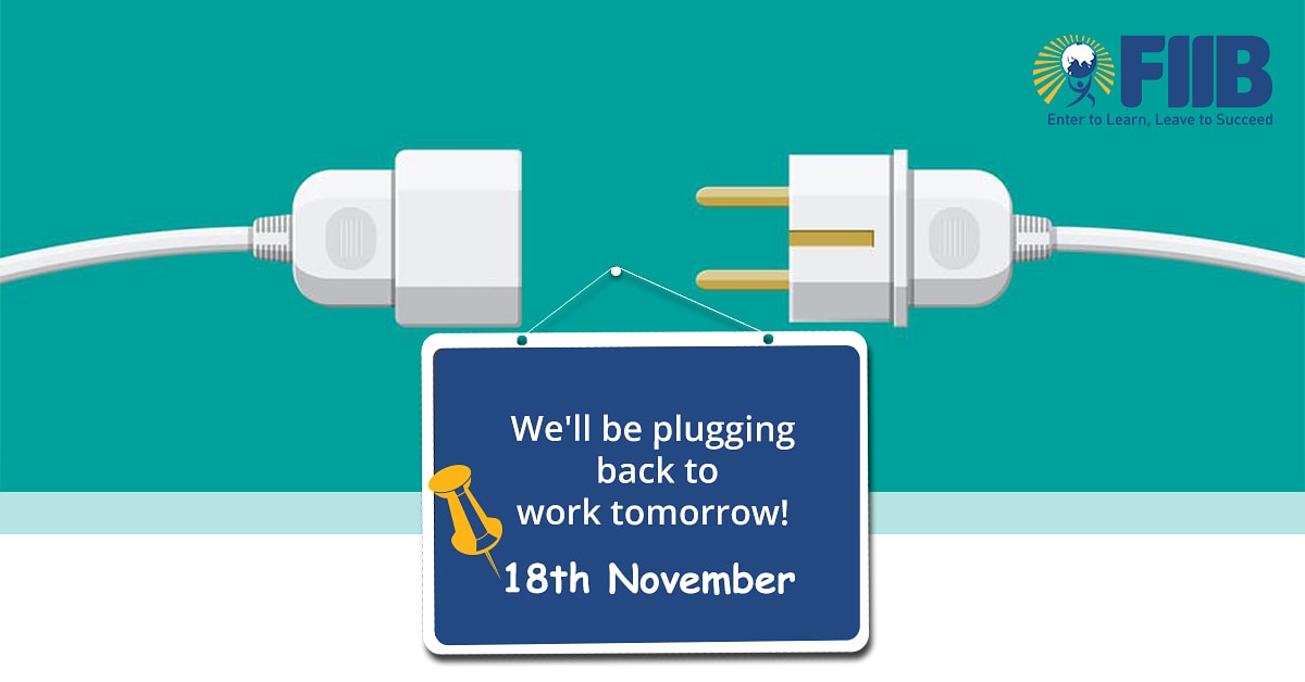FIIBIndia's tweet photo. Seven days back the entire #FIIBCommunity decided to pause for a bit, revive and reboot so that we restart with greater excitement and energy to serve you when we are back at work. Tomorrow, we'll be plugging back to work with our internal batteries fully recharged.
#FIIBIndia https://t.co/8CSqQi4MkJ