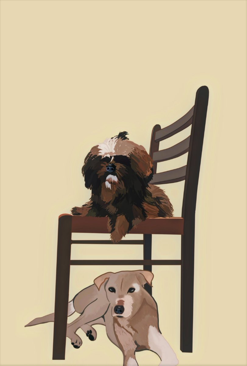 armadasphinx's tweet photo. 🟣ART FOR A CAUSE🟣

The second illustration is the cute doggos of @geloshiana 
, Thanks for donating Kristine. If you want to have a portrait like this, don't be shy, dm us! 

(All payments will be donated to the TYPHOON VICTIMS.) 
#ProjectUlysses https://t.co/K3srWomK4M