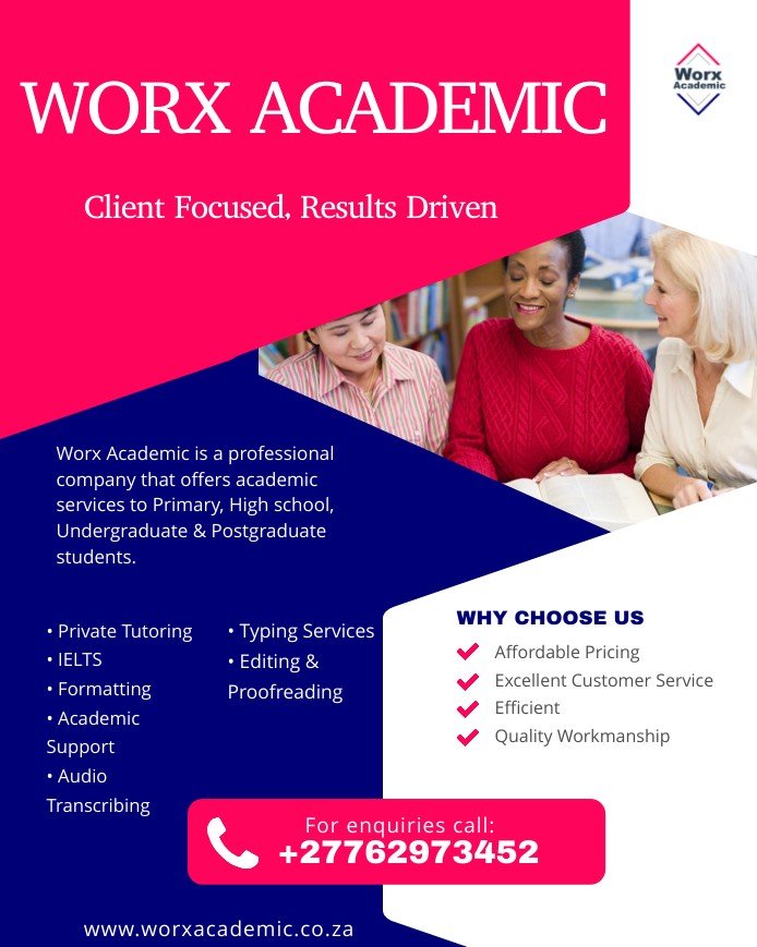 worxacademic's tweet photo. At Worx Academic your academic success is our priority. Get in touch today!

Call/Text +27762973452
🌐 https://t.co/pLBzhYuom8 https://t.co/tGw9nhuiFJ