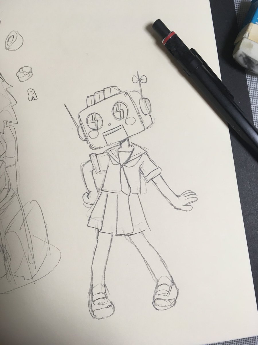 「「はじめまして!ロボット少女です!」と言ってこんなんが転校してきたら、詐欺だと怒」|サナダシン＠絵仕事中のイラスト