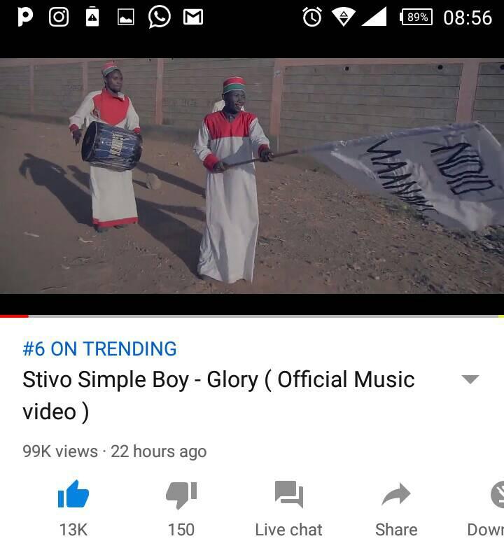 StivoSimple's tweet image. Is vipi watu wangu? Tuko No #6 pale kwa YouTube. Big up kwa support yenu, tuendelee hivo  hivo, 
Glory Glory Glory Glory Glory.
#NdioManake #GloryToGod 
#Glory #hiphop #music #rap #AfricaMusic #MadeInKibera #KiCA #NewSong #Release