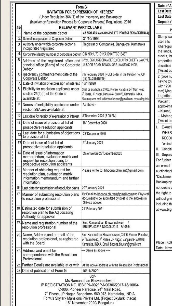 si_buyers's tweet photo. Please find enclosed invite for EOI for Skylark Ithaca project.
Look forward to hear from you on your interest. @FightForRERAInd @FightforReraKar @BrigadeGroup @AdarshBlr @puravankara @GodrejProp @prestigegroup @SobhaRealty @shriramprops @CenturyBLR @life_spaces @koltepatilltd https://t.co/nmPOkn66xc
