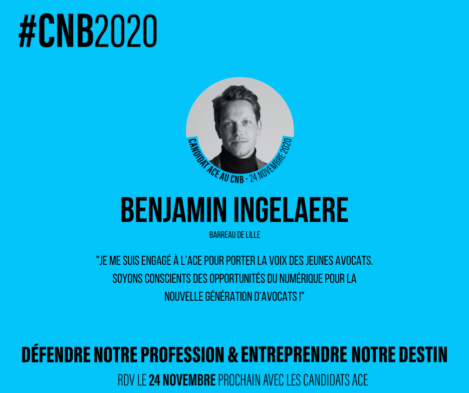 ACEavocats's tweet photo. 👉Découvrez @ingelaereavocat, candidate pour l'ACE aux élections du 24 novembre au Conseil National des Barreaux ! 🚀
#CNB2020 #JeVoteACE https://t.co/Bq64MOb4nW