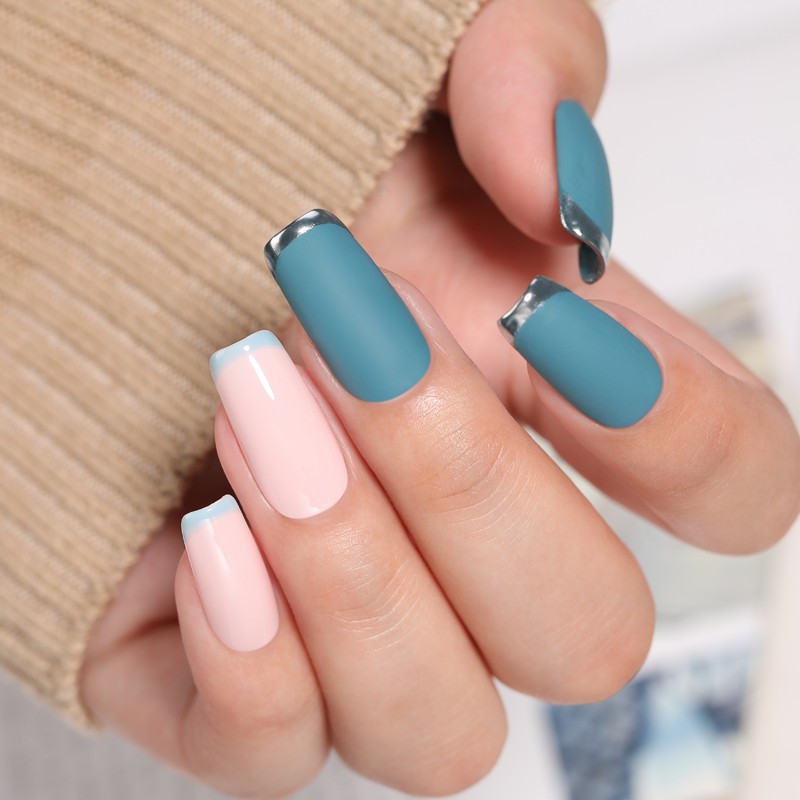 Colorful french💅🏻created by mirror effect together with matte nails🥰 Do u like it😉
.
Tap the bio below
Blue Gel: 🔎49948(Color: 045&amp;060)
Nude Gel: 🔎42874(Color: BP-NP01)
Mirror Powde: 🔎50220(Color: #110)
👉🏻bornprettystore.com
.
#bornprettystore #nails #nail