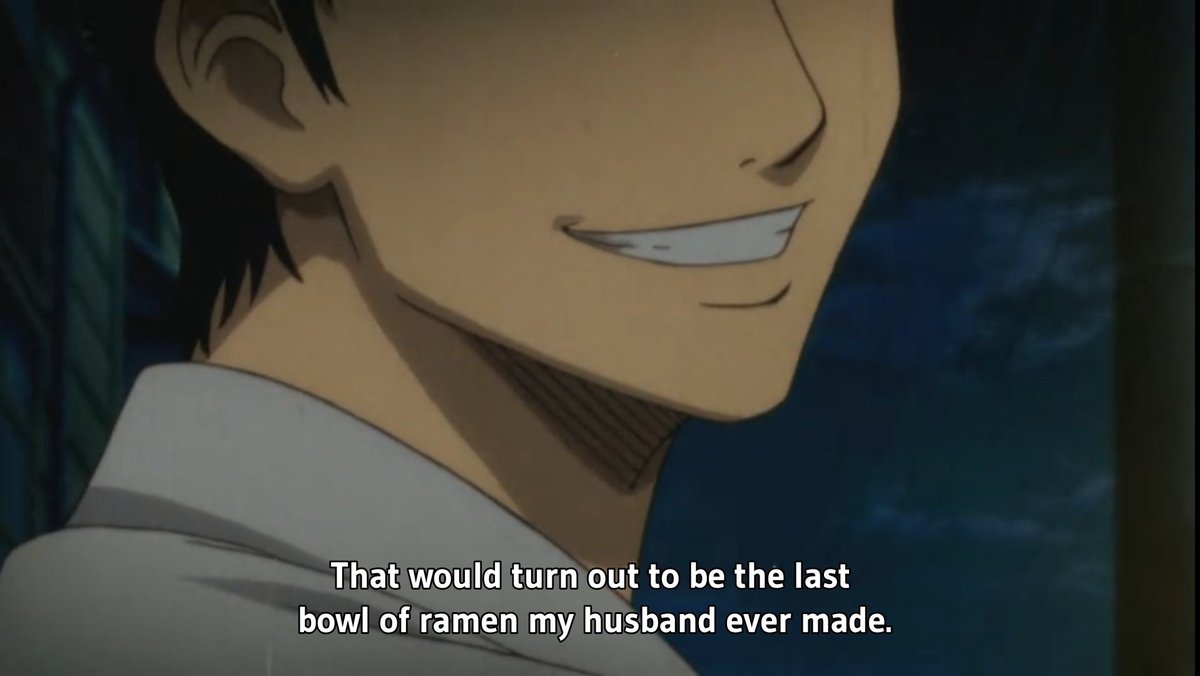 to keep making ramen at new year's. So, he loves wife and his family with all his heart but has a metaphoric way to show it.