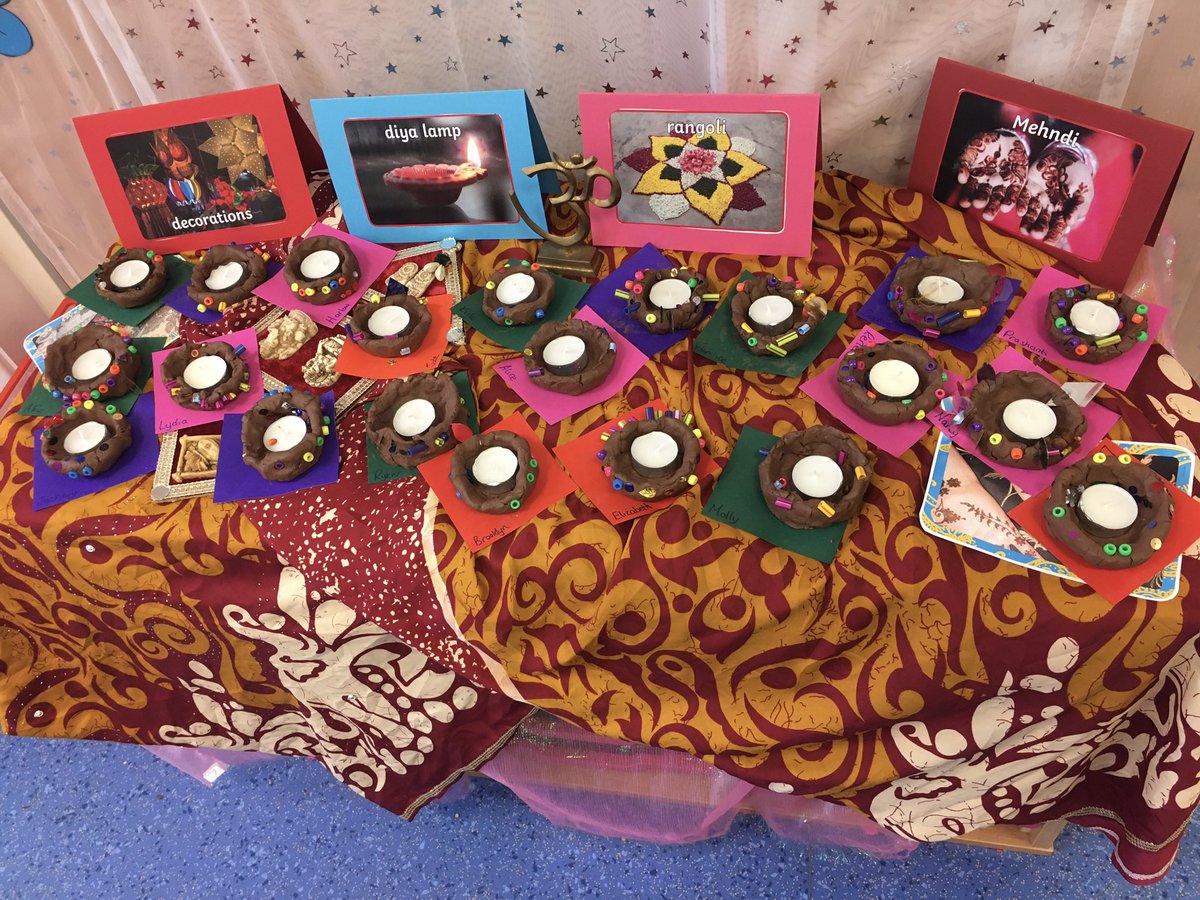 The Nursery children have made Divaa Lamps after we read the Story of Rama and Sita #FestivalofLights #Diwali