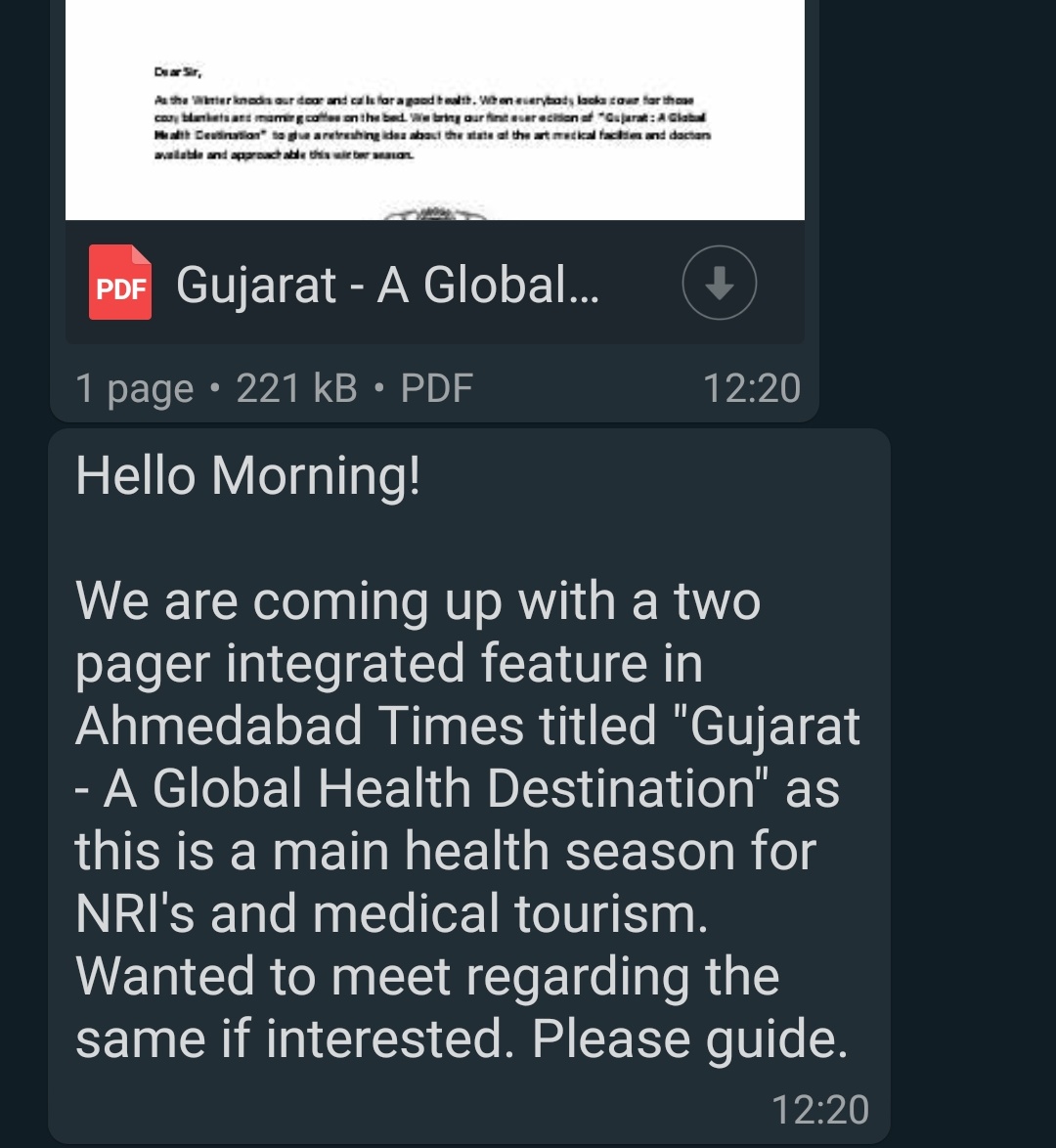 Some WhatsApp chats from one of the Times of India employee