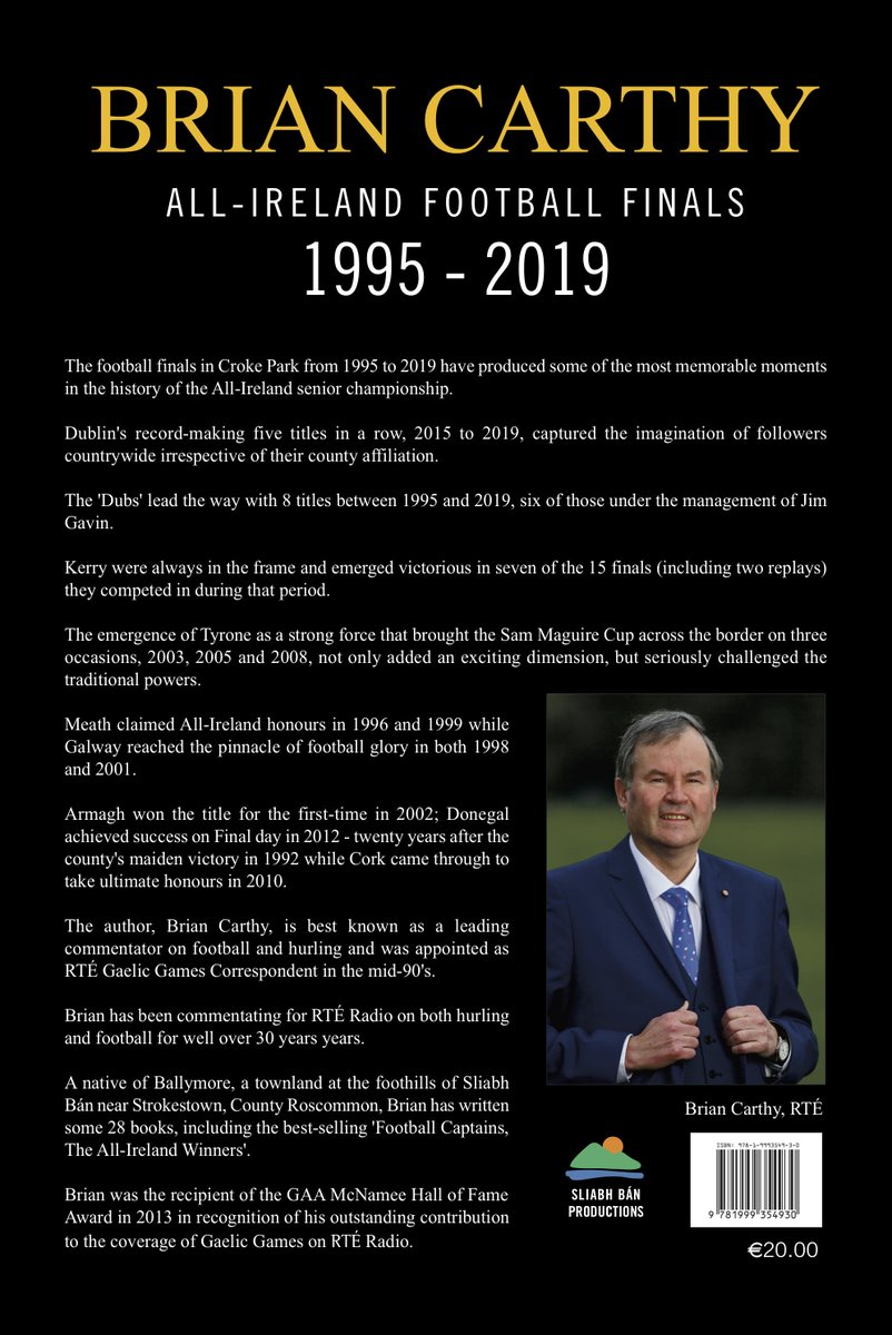 My new book covering the <a href="/officialgaa/">The GAA</a> 'All-Ireland Football Finals 1995-2019' is available to buy here: amazon.co.uk/All-Ireland-Fo…

Retweet this to be in with a chance of winning 1 of 3 copies. Will select the winners on Friday