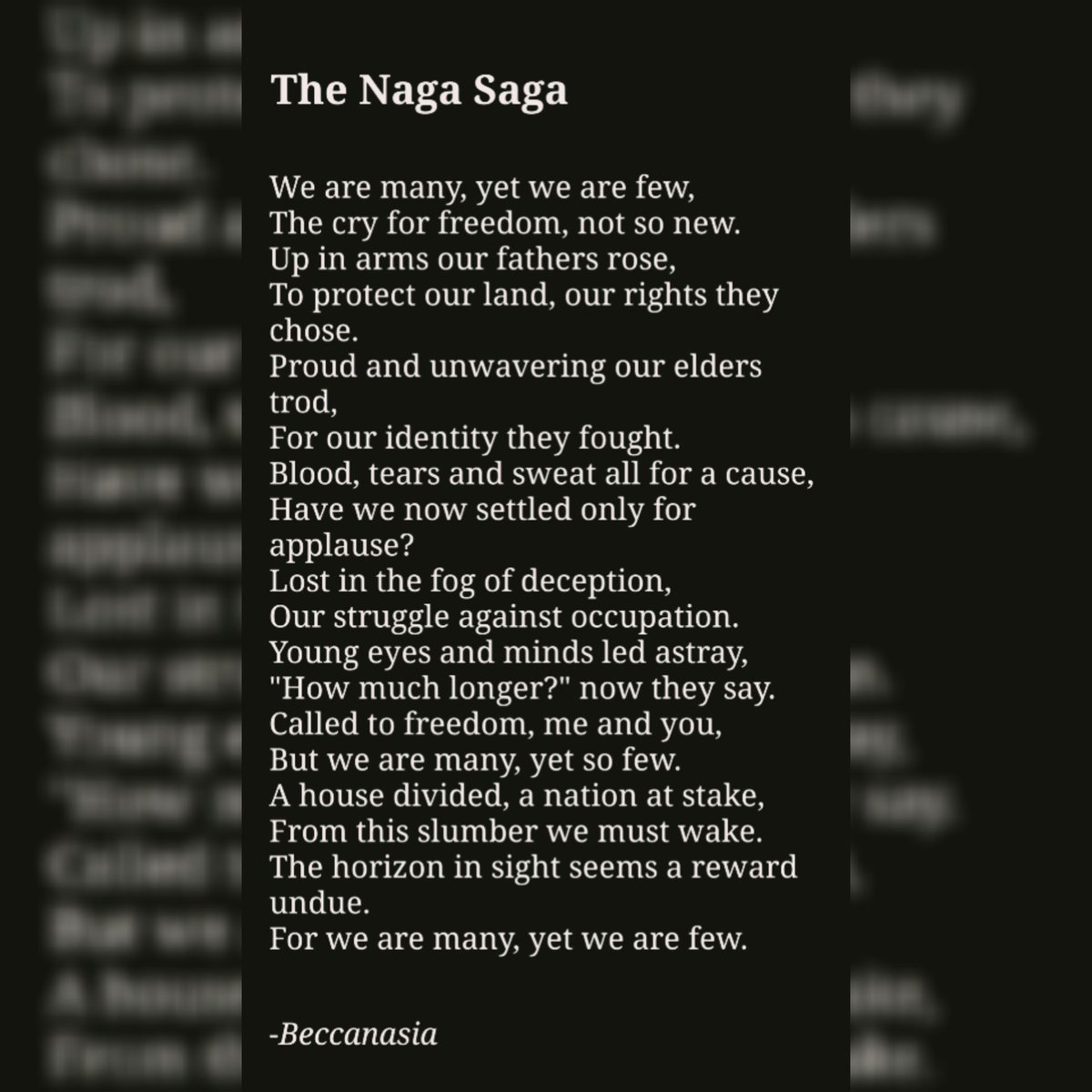 kits_rebecca's tweet photo. Unity, reconciliation the need of the hour.
But these are words dressed to look good only on paper.
#NagaSaga #ManyYetFew #Nagaland #Nagalim #Beccanasia https://t.co/1mkUUJp7n1