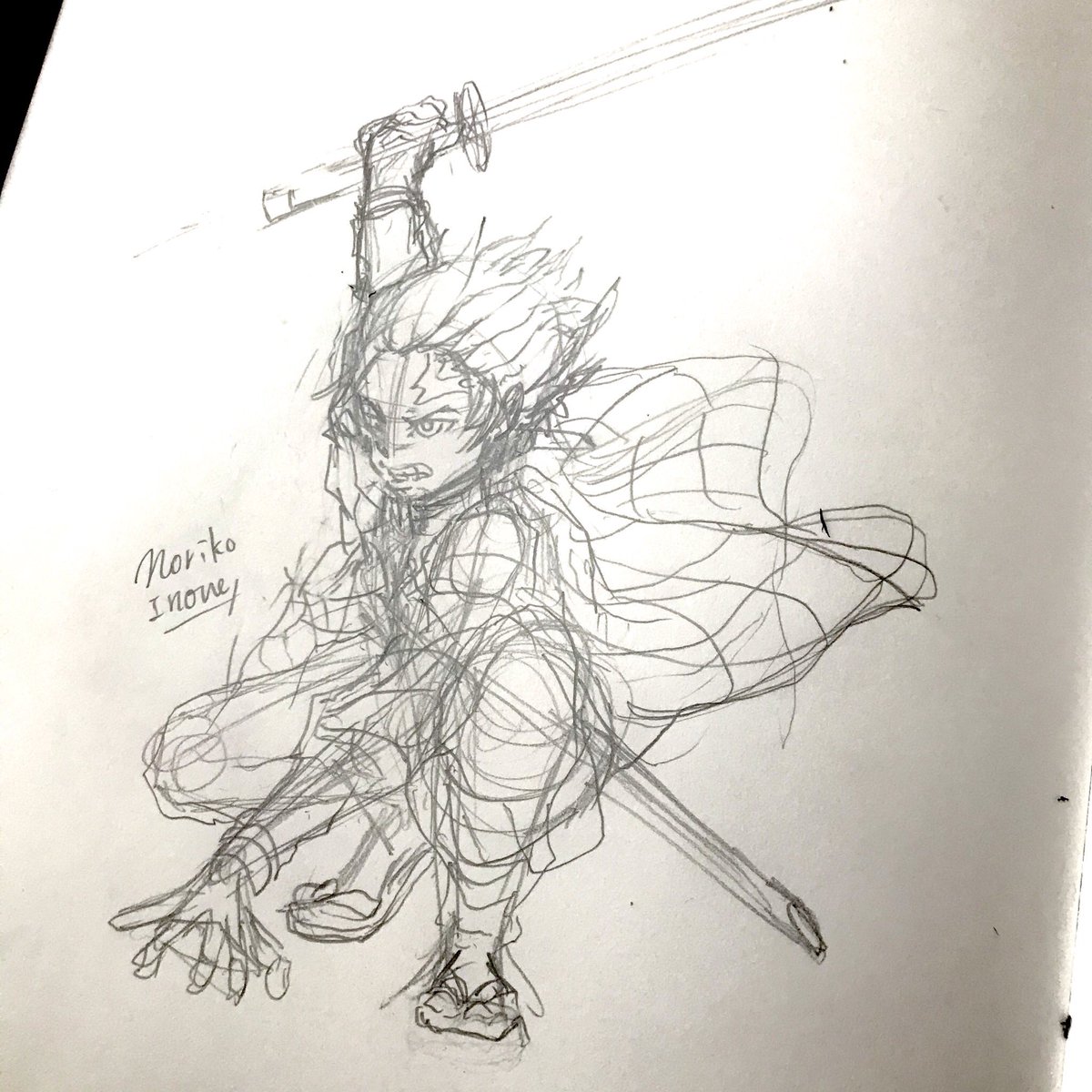 炭治郎 皆さん線画と塗った後を見せてください イノウエノリコの絵 鬼滅の刃イラス イノウエノリコの漫画