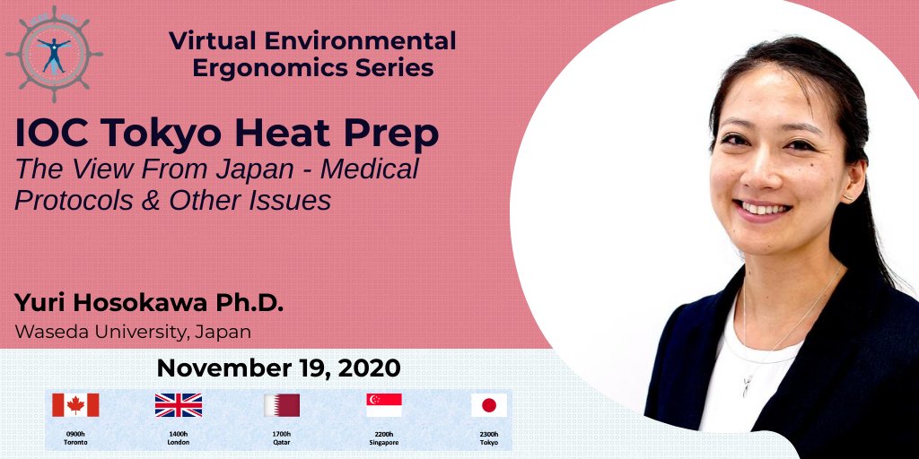 DebevecTadej's tweet image. IOC Tokyo 2021 Heat Preparation - #EnvPhys @ICEE2021 webinar
Thurs 19 Nov: 9am Toronto, 2pm UK, 3pm Amsterdam, 11pm Tokyo
@eurihosokawa will present insights from Japan on medical protocols and other issues planned for Olympics
Free registration: us02web.zoom.us/webinar/regist…