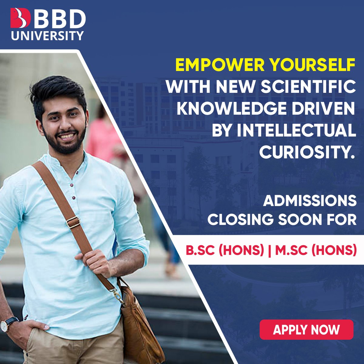 BBD_UNIVERSITY's tweet photo. We empower you with knowledge, so you can empower and inspire the world.
#ApplyNow - https://t.co/2oFy8sFjsE
#BScHons #MScHons #Science #Empower #Knowledge #Intellectuality #AdmissionOpen #ShapingGenerations https://t.co/DUafY13e0d