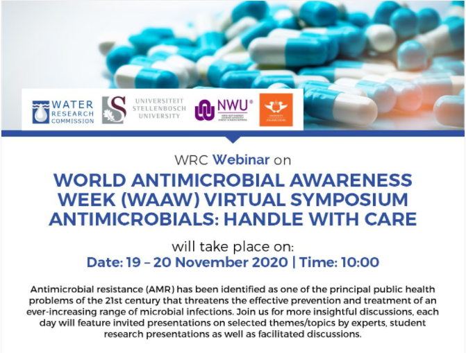 ujblujoy's tweet photo. Please remember to register for this (free) virtual symposium, on 19-20 November at: https://t.co/GK3JxM8pxp
@go2uj @WaterResearchSA @theNWU @StellenboschUni #ujblujoy #WorldAntimicrobialAwarenessWeek #AntibioticAwarenessWeek https://t.co/4pSmiLOcwA