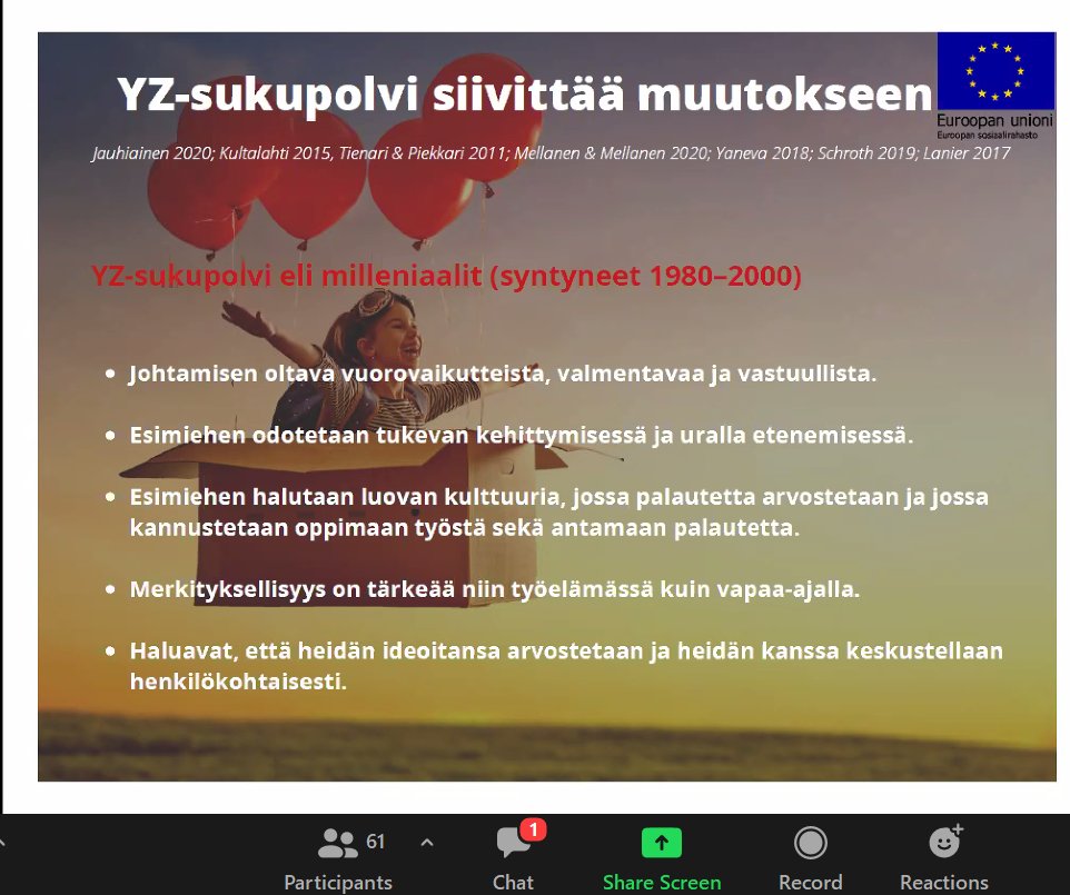 JAMK_AOKK's tweet photo. Nuoret aikuiset kaipaavat työssä avoimuutta,hlökohtaista kohtaamista ja palautetta. Lähiesimiestyössä tämän kehittämiseen on kokeiltu videointia @yzjohtaminen & @VisualProject2 hankkeissa
#Videopedagogiikka käsittelevässä webinaarissa esillä nämä kokemukset #visual_ka #esimiestyö https://t.co/tOzAMtVpCr