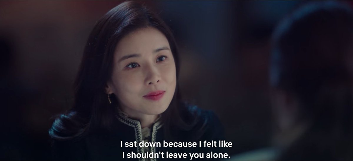 She first appears to Dalmi in black, a colour which in Korea symbolizes wisdom and mastery. It also symbolizes death, but black means death in every culture, so whatever Wisdom and mastery is what Dalmi feels she is lacking the most in this moment, and she opens up about it.