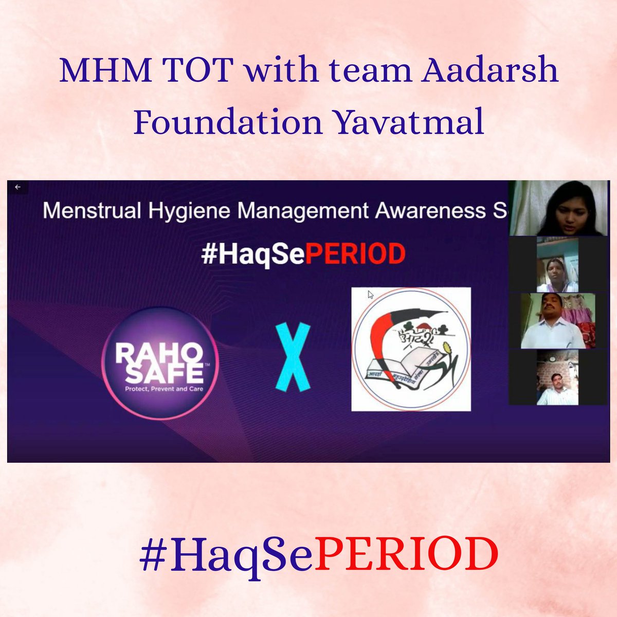 HaqSePERIOD's tweet photo. Education is the first step to any change!
An interactive MHM TOT session with Aadarsh Foundation.
@RahoSafeIn @PeeSafe #HaqSePERIOD https://t.co/Gzwl294Bfu